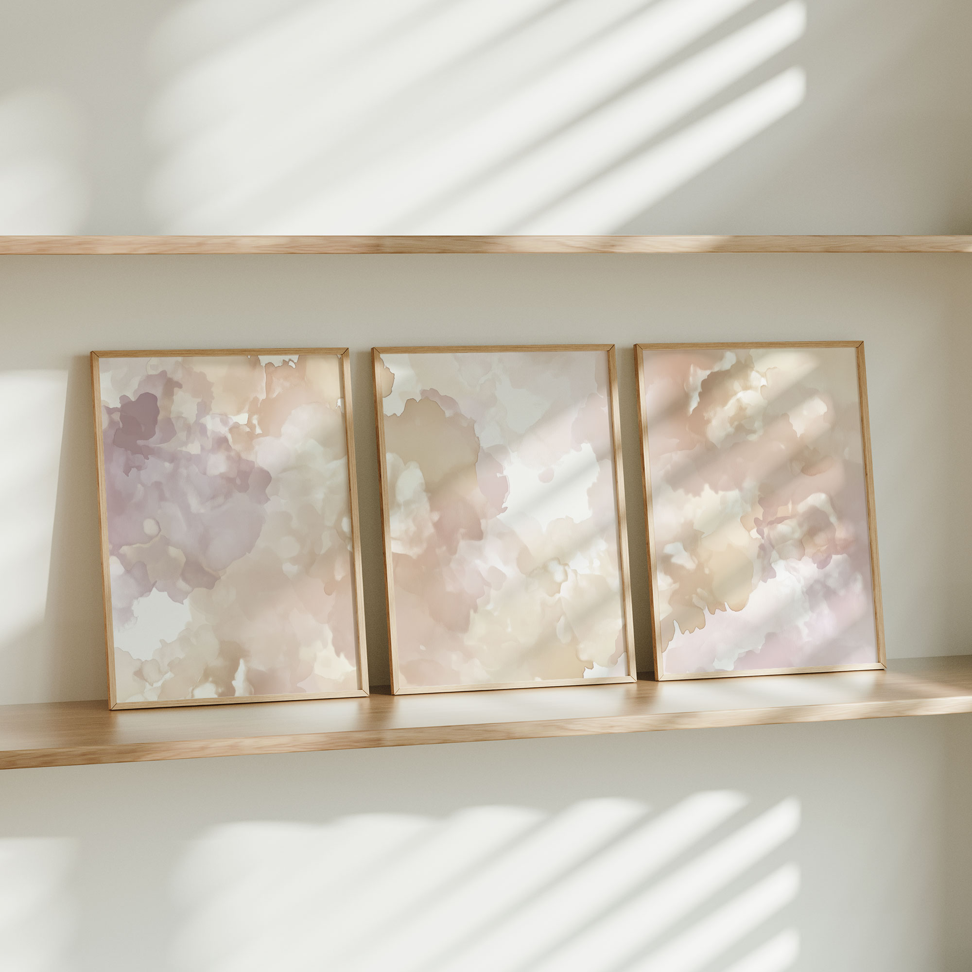 Pastel Watercolor Droom – Speelse Bloemen & Wolken Decor - Afbeelding 10
