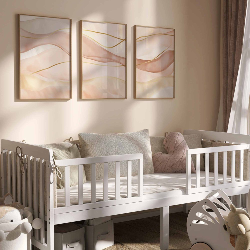 Alternative view of Zachte Pastel Golfjes – Speelse Elegantie voor Meisjes & Interieur