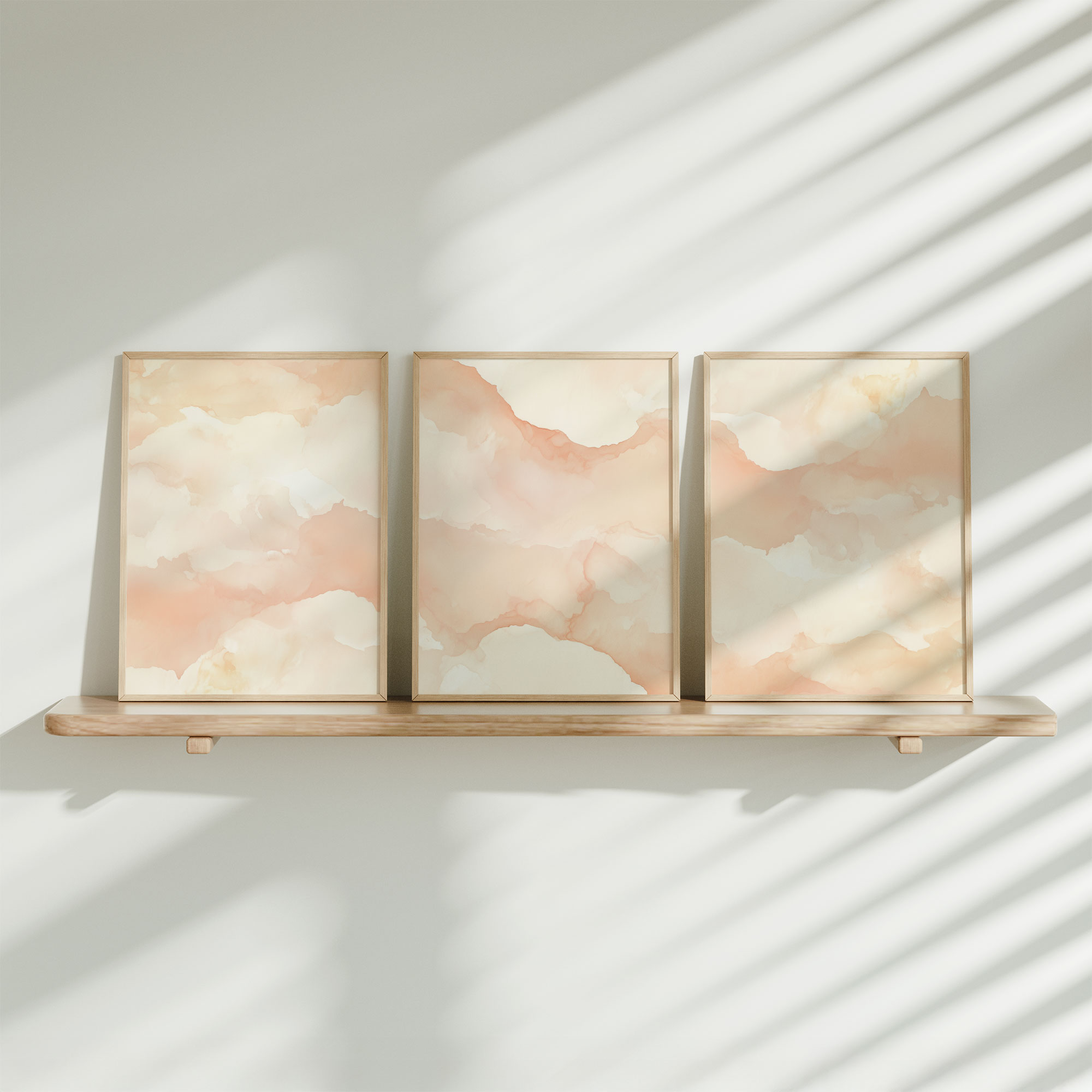 Pastel Droomwolken – Zachte, Serene Wanddecoratie