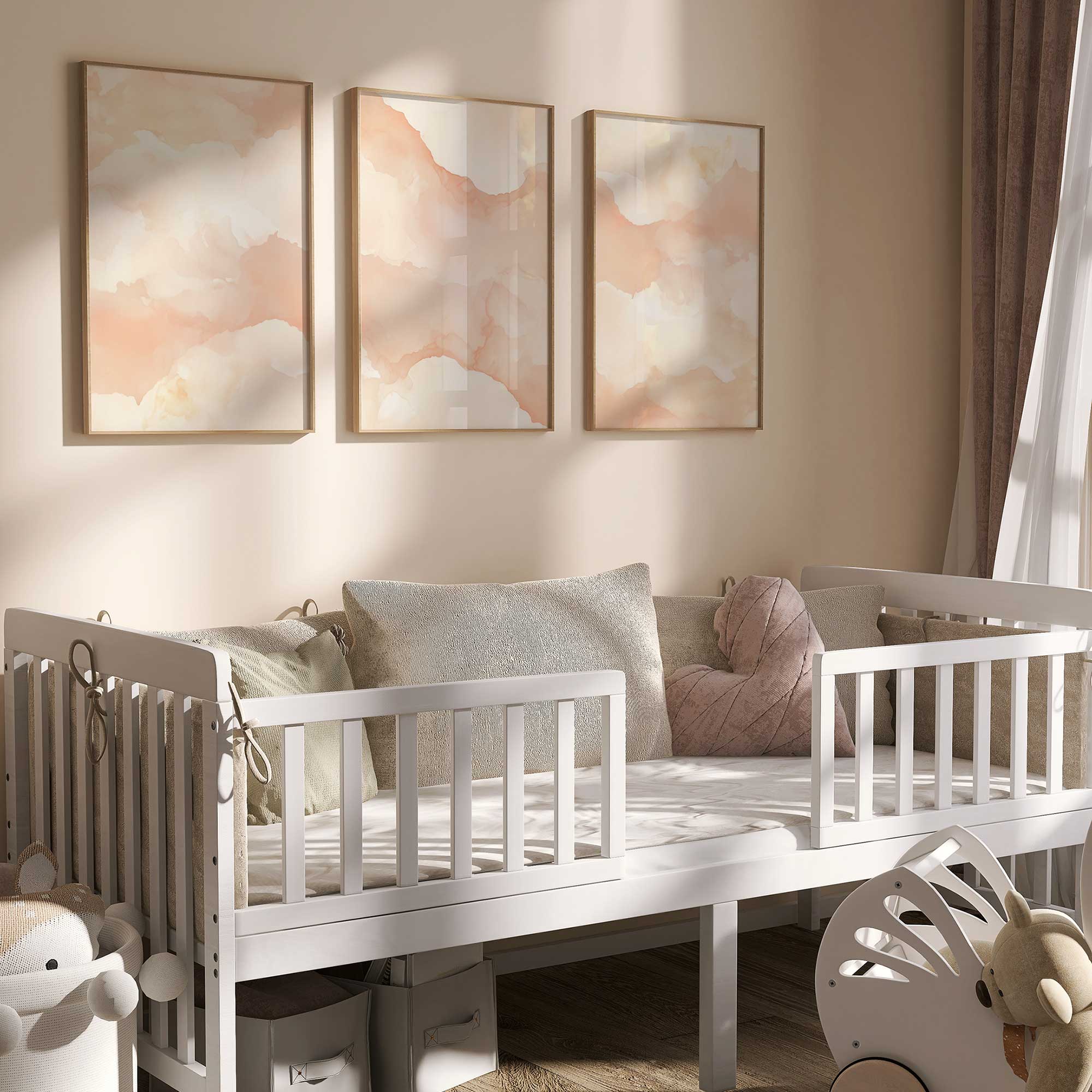Pastel Droomwolken – Zachte, Serene Wanddecoratie - Afbeelding 2