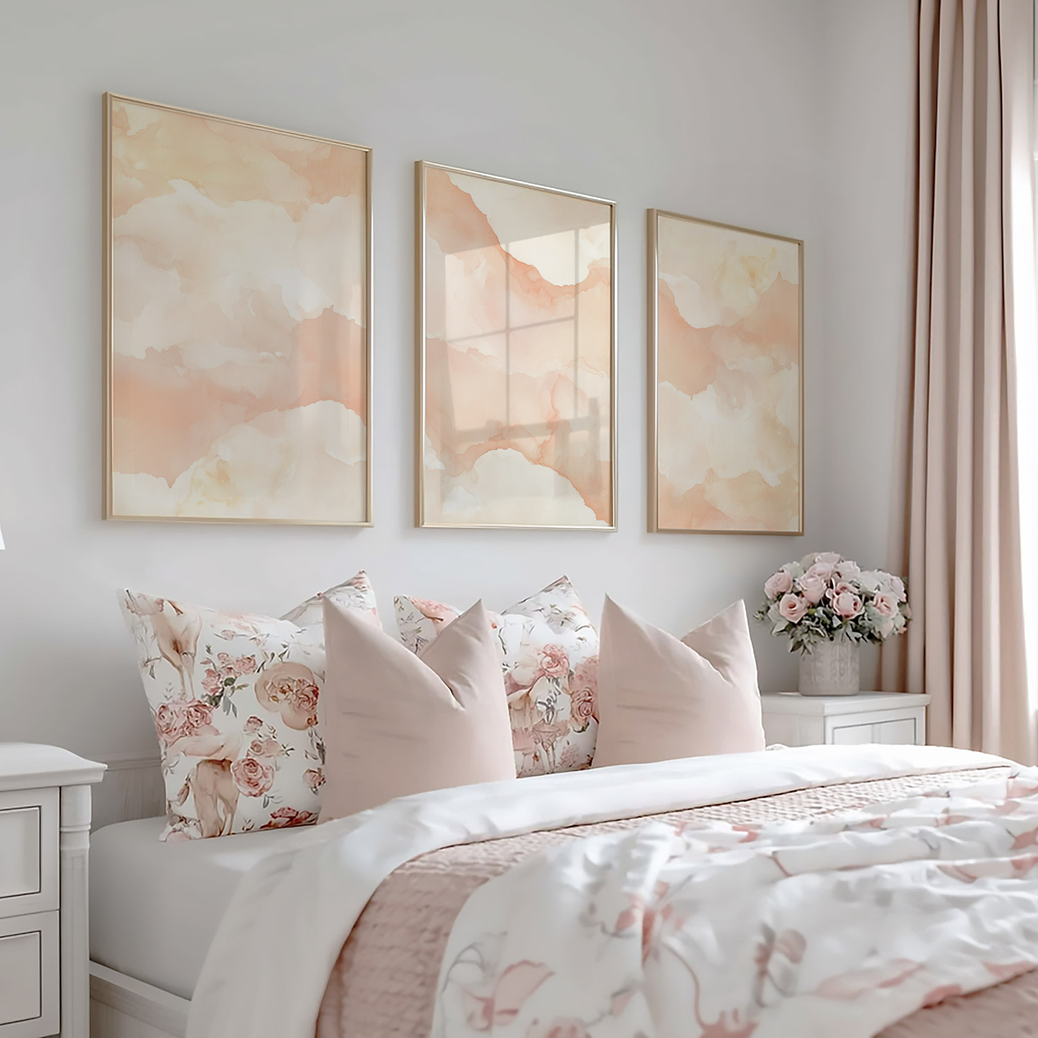 Pastel Droomwolken – Zachte, Serene Wanddecoratie - Afbeelding 5