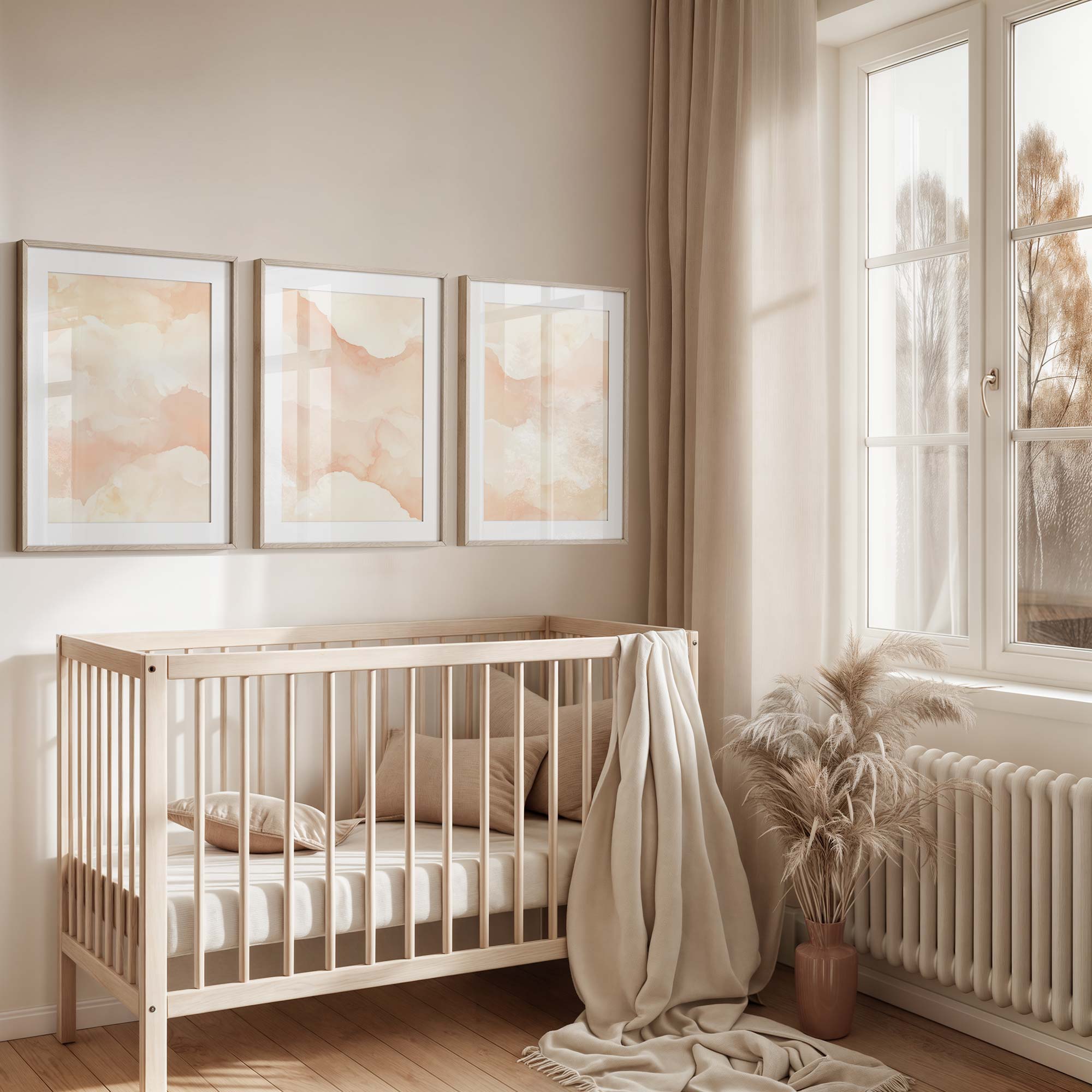 Pastel Droomwolken – Zachte, Serene Wanddecoratie - Afbeelding 7
