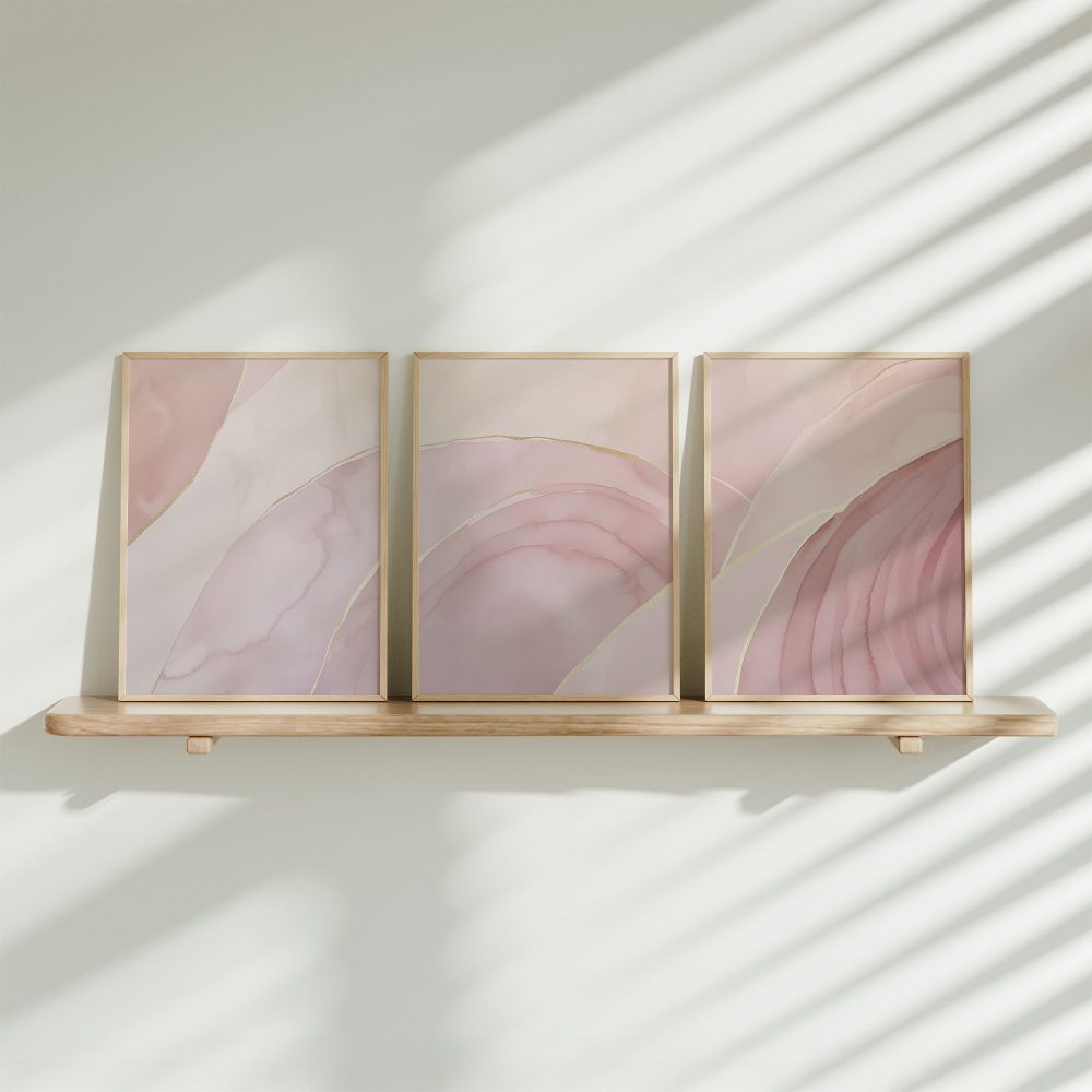 Pastel Roze Abstracte Fluïditeit – Speels & Stijlvol