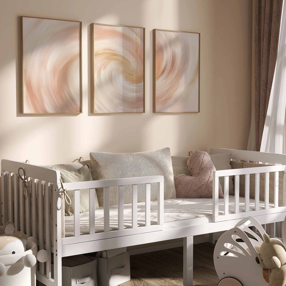 Alternative view of Zacht Roze Droomwereld: Swirls van Elegantie en Beweging