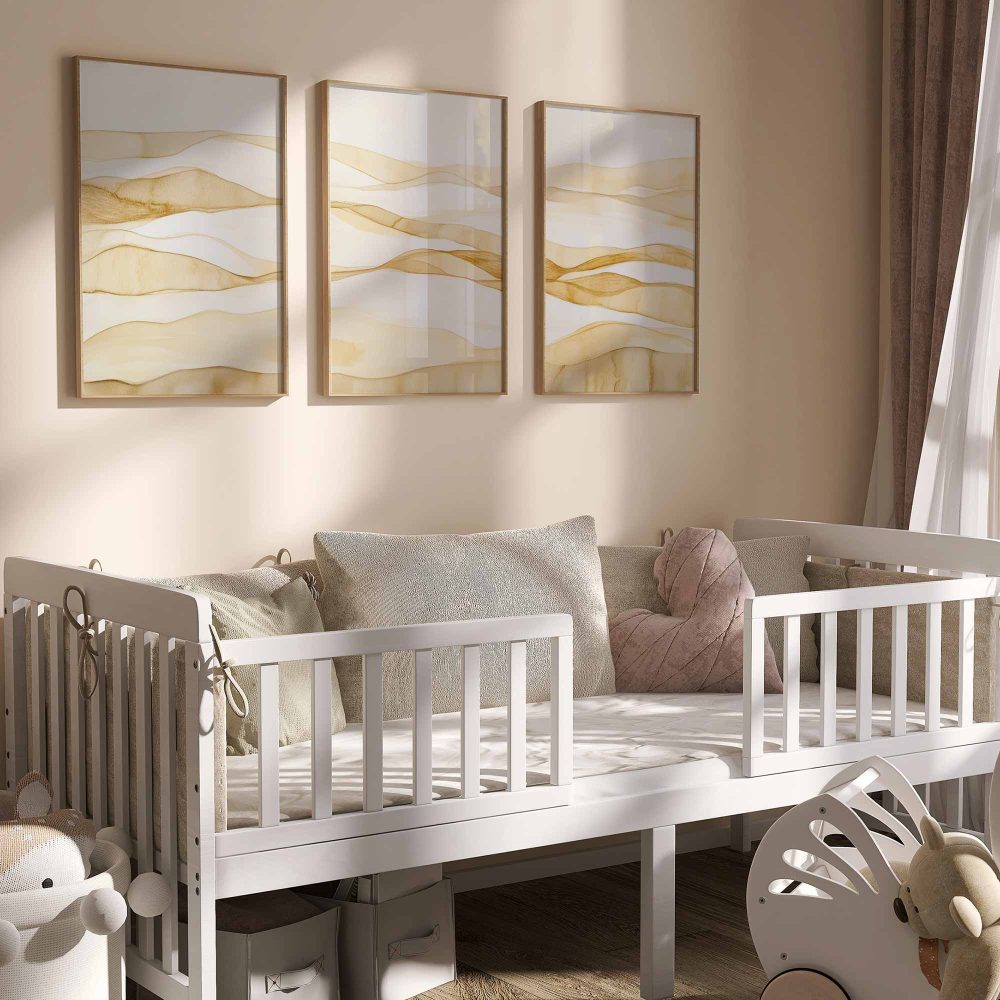 Alternative view of Zachte Waterverfdromen: Speelse Abstracte Wanddecoratie