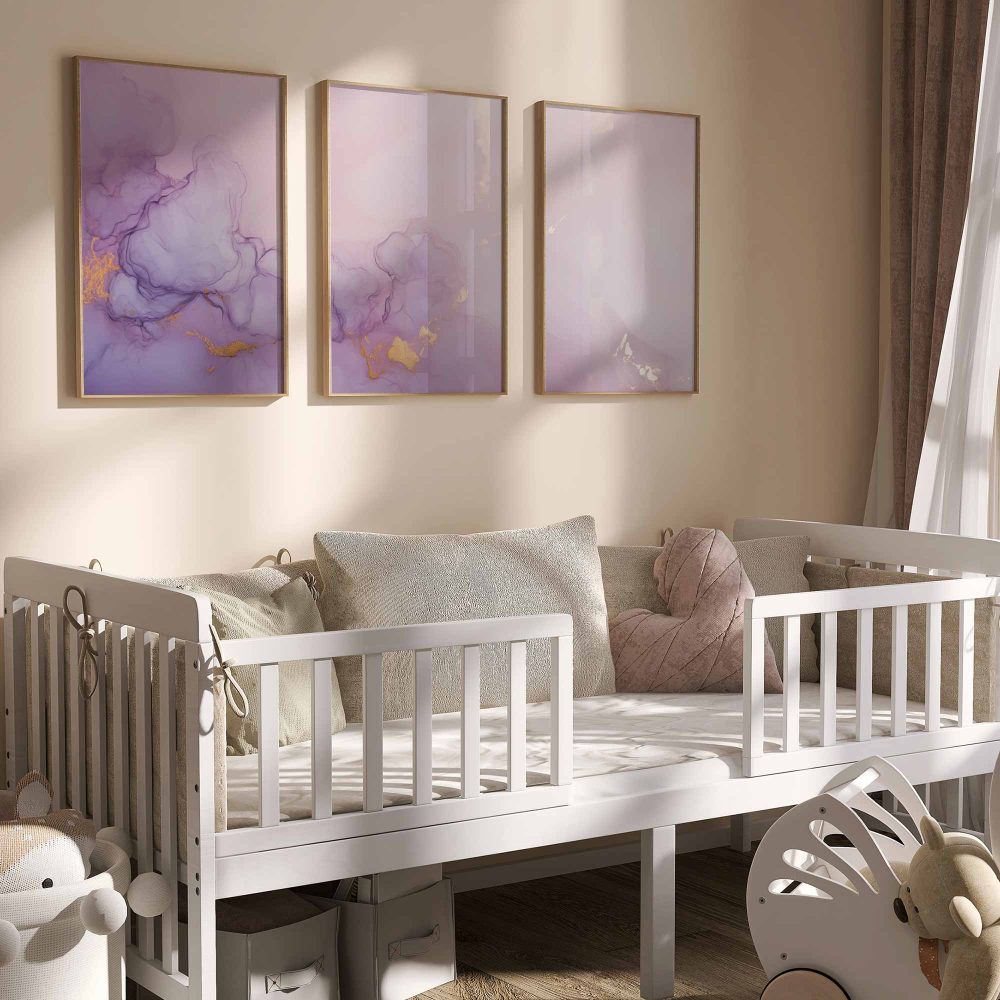 Alternative view of Pastel Roze & Paarse Abstracte Wanddecoratie – Dromerig & Stijlvol