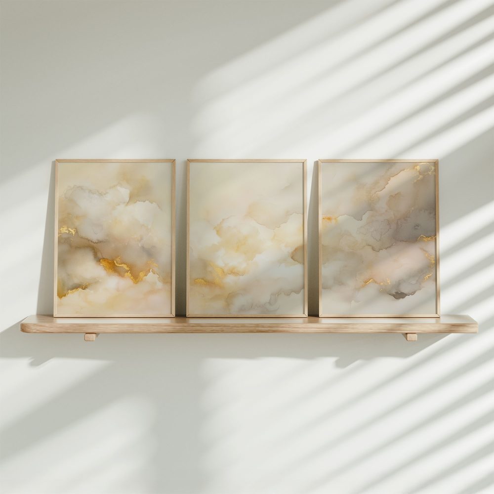 Pastel Watercolor Droom: Zachte Tinten & Gouden Accenten