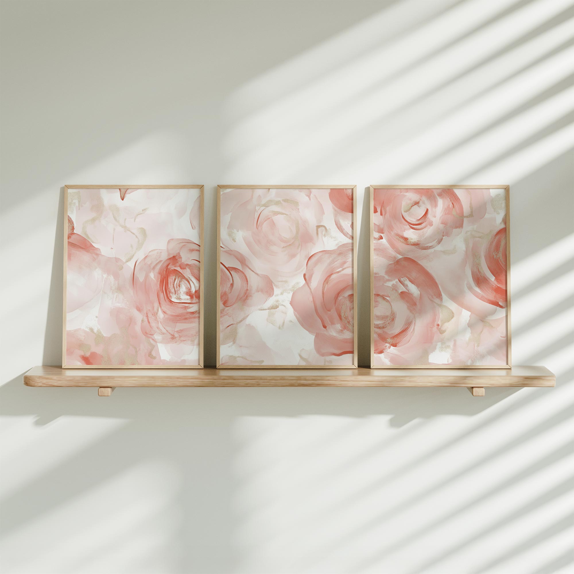 Romantische Watercolor Rozen in Zacht Roze en Wit