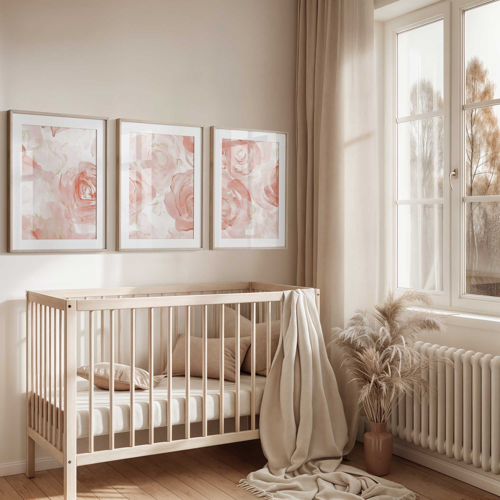 Romantische Watercolor Rozen in Zacht Roze en Wit - Afbeelding 7