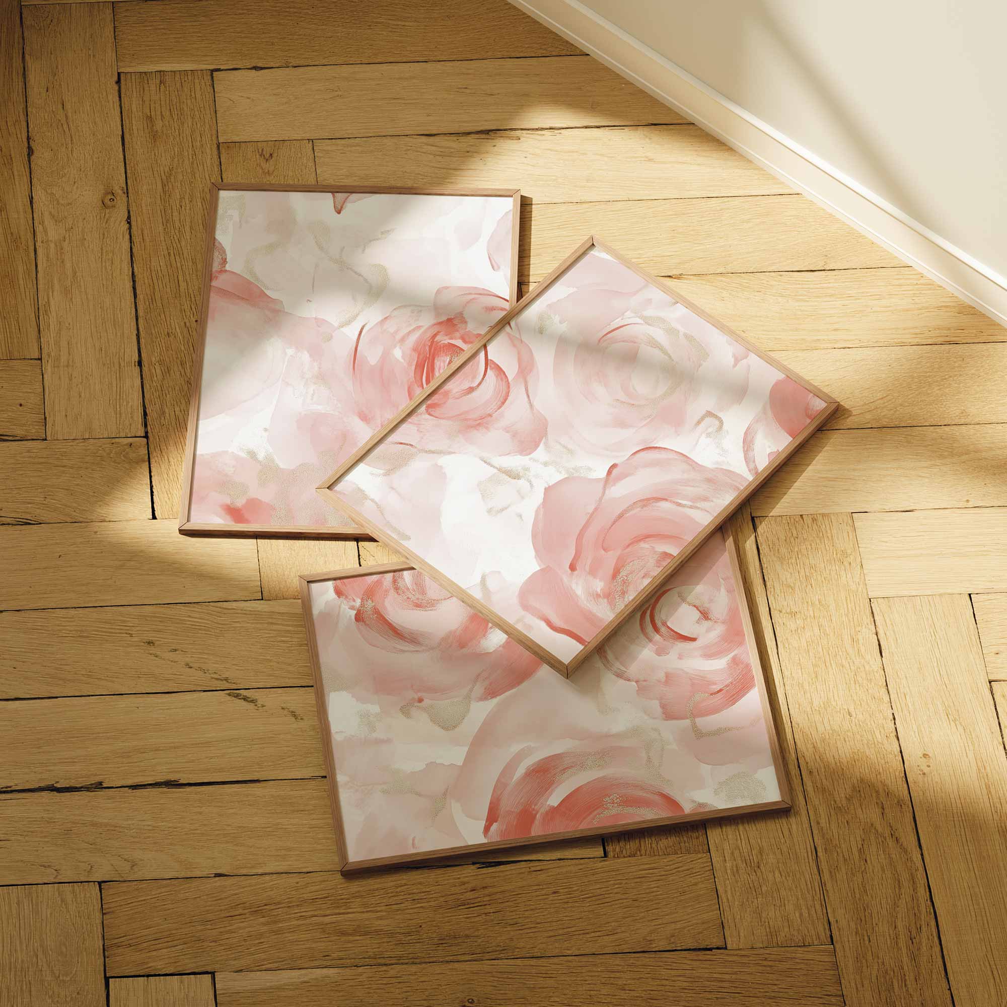 Romantische Watercolor Rozen in Zacht Roze en Wit - Afbeelding 8