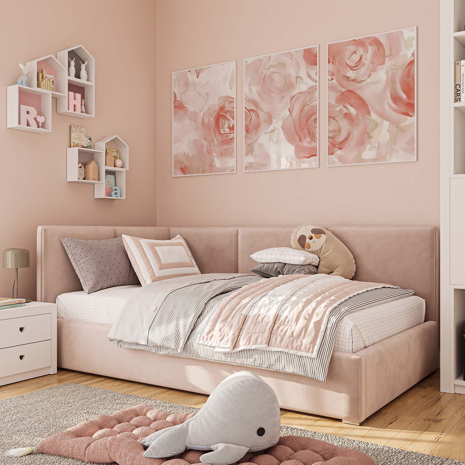 Romantische Watercolor Rozen in Zacht Roze en Wit - Afbeelding 12