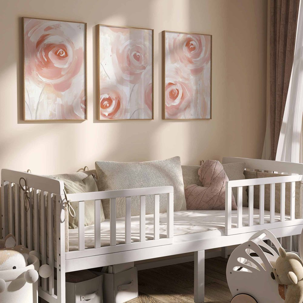 Alternative view of Abstract Roze Rozen - Dromerige en Stijlvolle Wanddecoratie