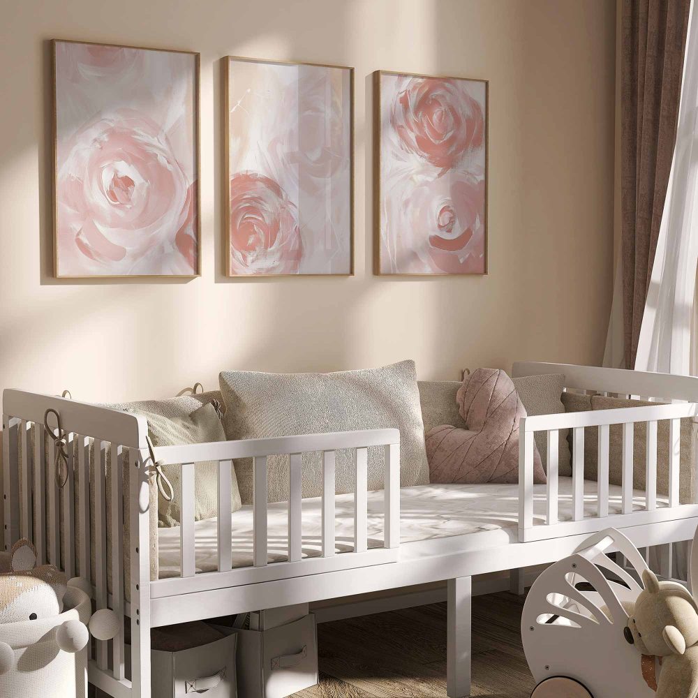 Alternative view of Speelse Rozen – Abstracte Pastel Muurdecoratie