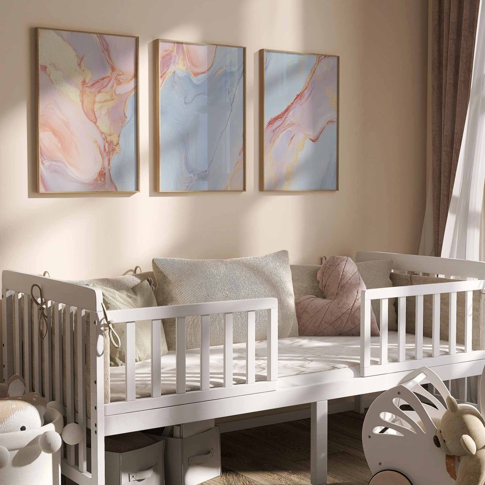 Alternative view of Betoverende Marmeren Wereld in Blauw, Roze en Goud