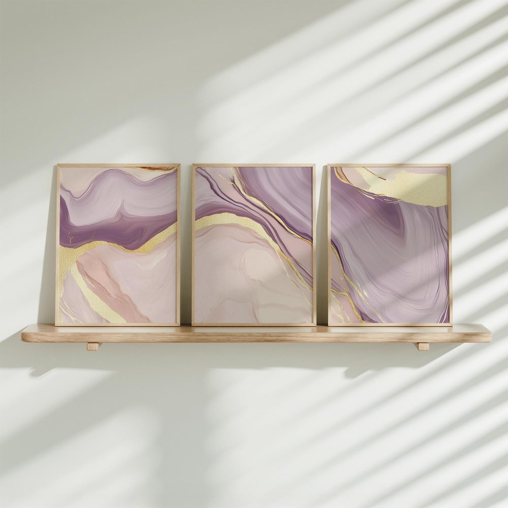 Magisch Abstract: Roze, Paars & Gouden Swirls