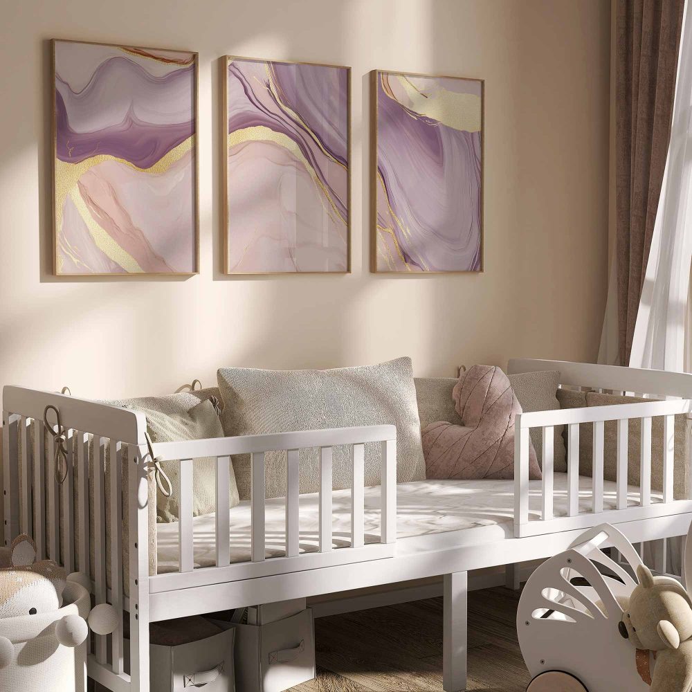 Alternative view of Magisch Abstract: Roze, Paars & Gouden Swirls