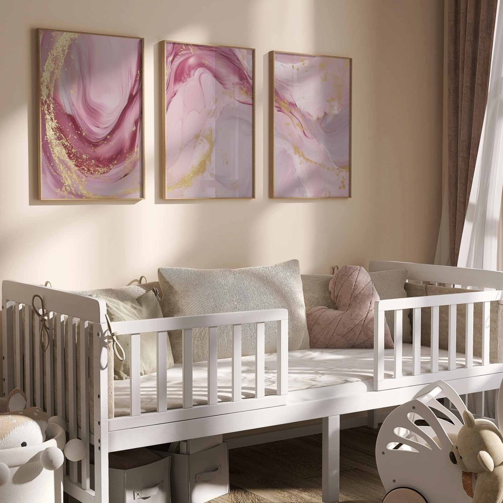 Alternative view of Gouden Glitter Roze Abstracte Achtergrond – Stijlvolle Wanddecoratie