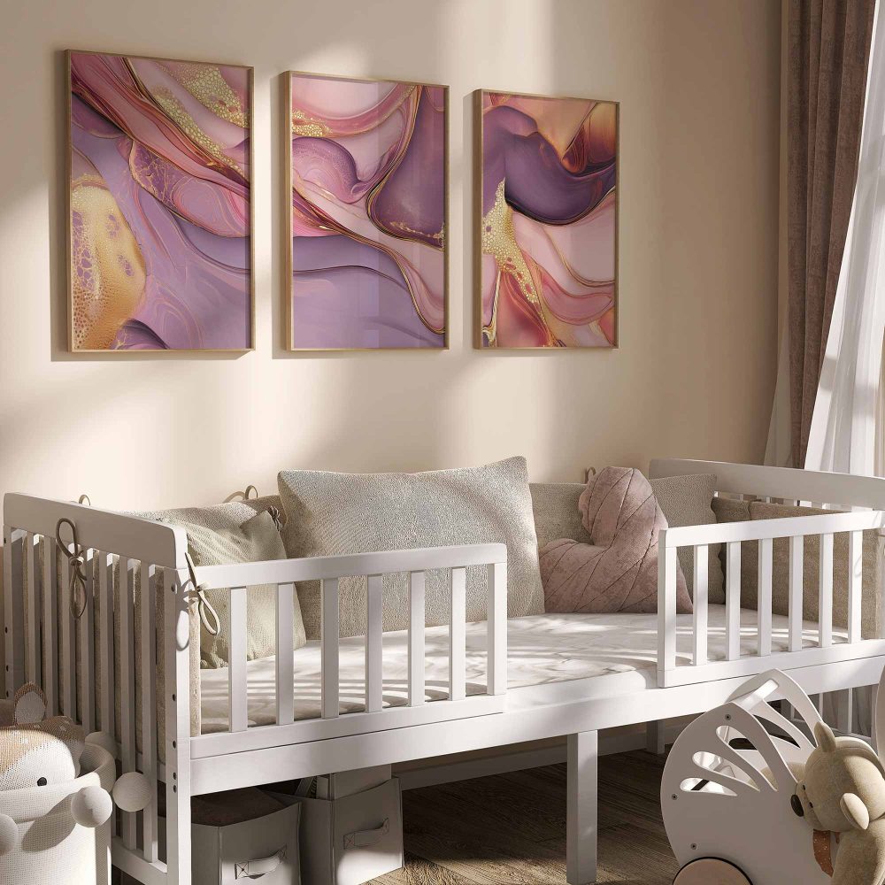 Alternative view of Dansende Kleuren: Roze, Paars en Goud Abstract