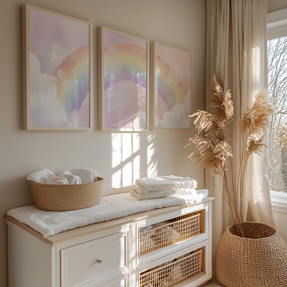 Alternative view of Pastel Regenboog en Roze Wolken – Dromerige Sfeer