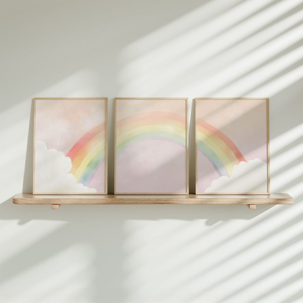 Dromerig Regenbooglandschap in Pasteltinten