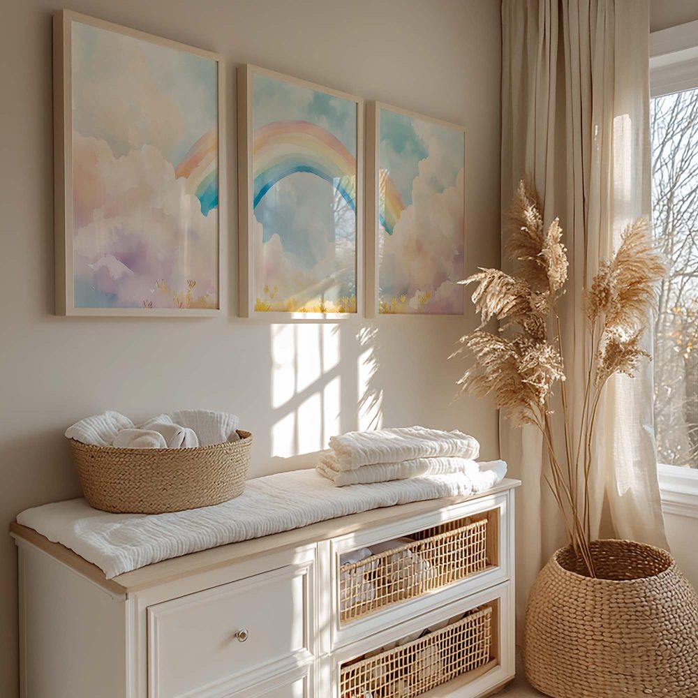 Alternative view of Dromerig Regenbooglandschap in Pasteltinten