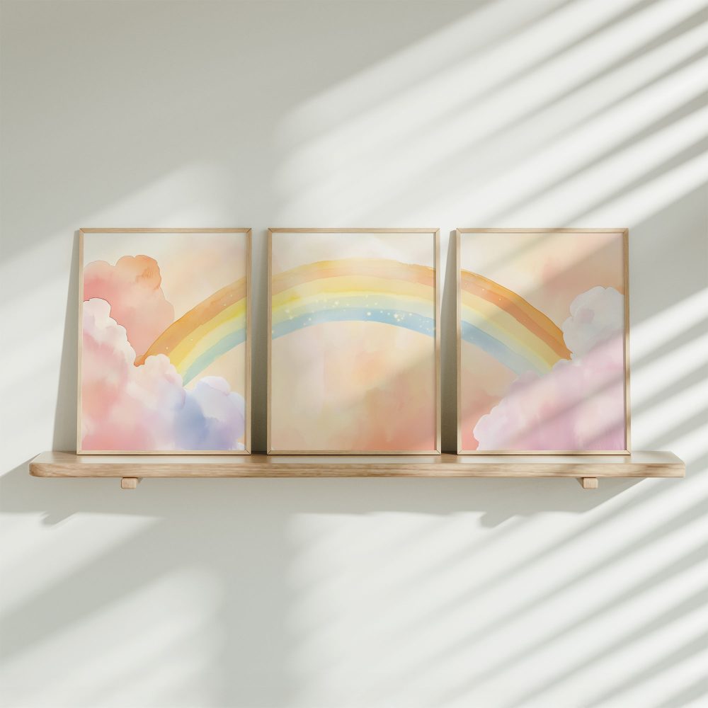 Pastel Regenboog Droom - Vrolijke Muurdecoratie