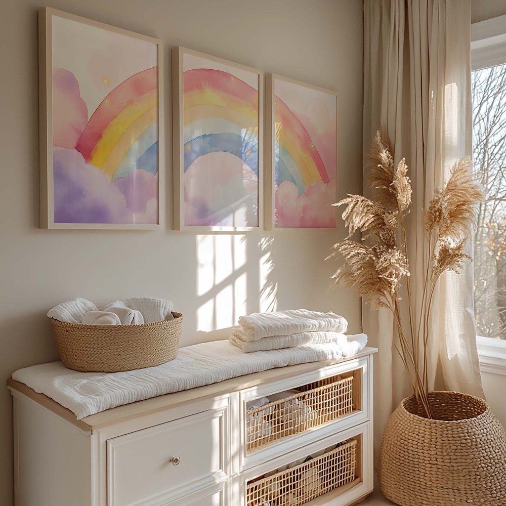 Alternative view of Vrolijke Regenboog in Pastel Wolkenhemel