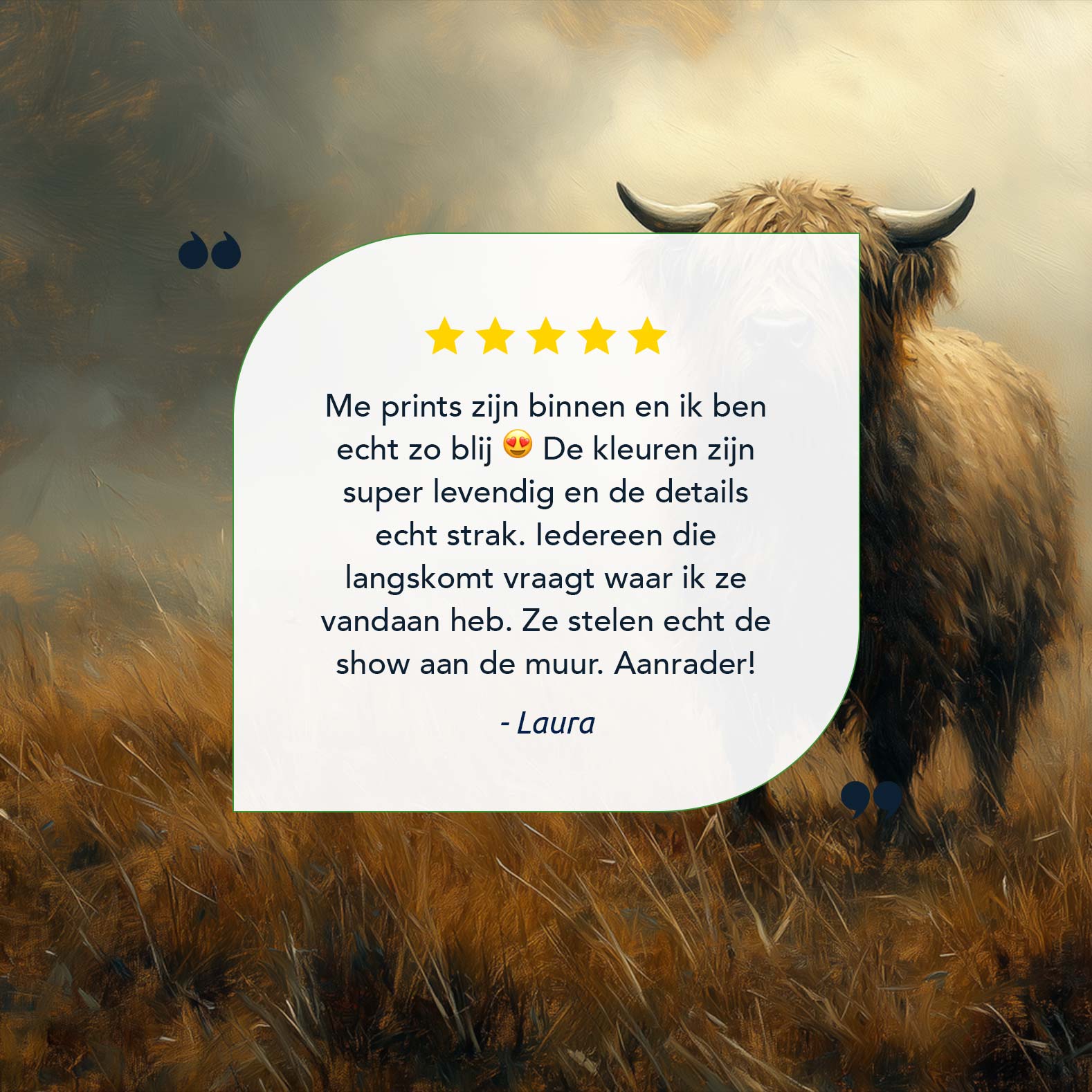 Realistisch schilderij van een Schotse hooglander - Afbeelding 9