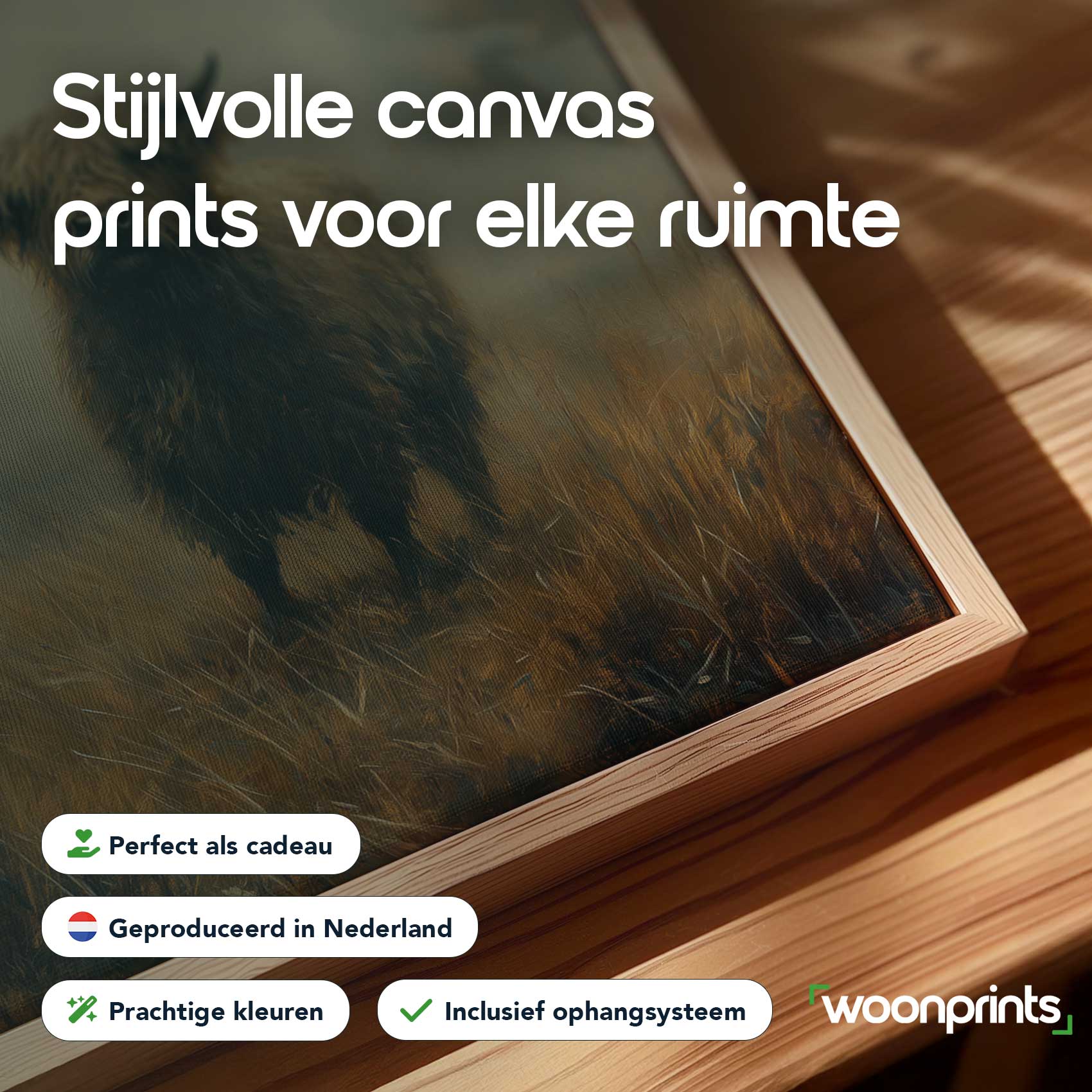 Realistisch schilderij van een Schotse hooglander - Afbeelding 4