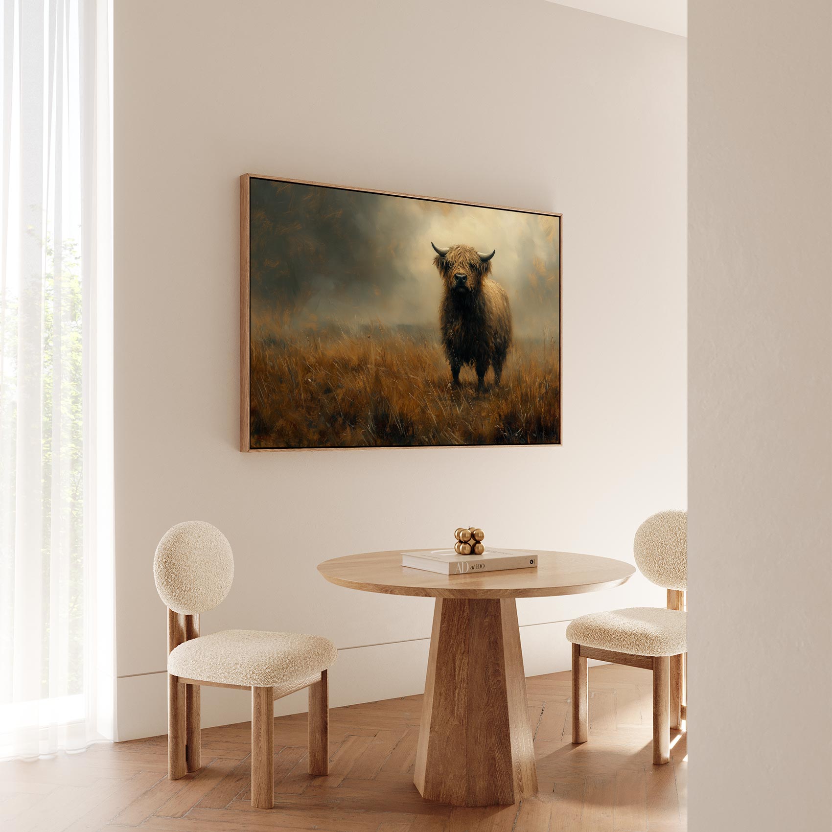 Realistisch schilderij van een Schotse hooglander - Afbeelding 5