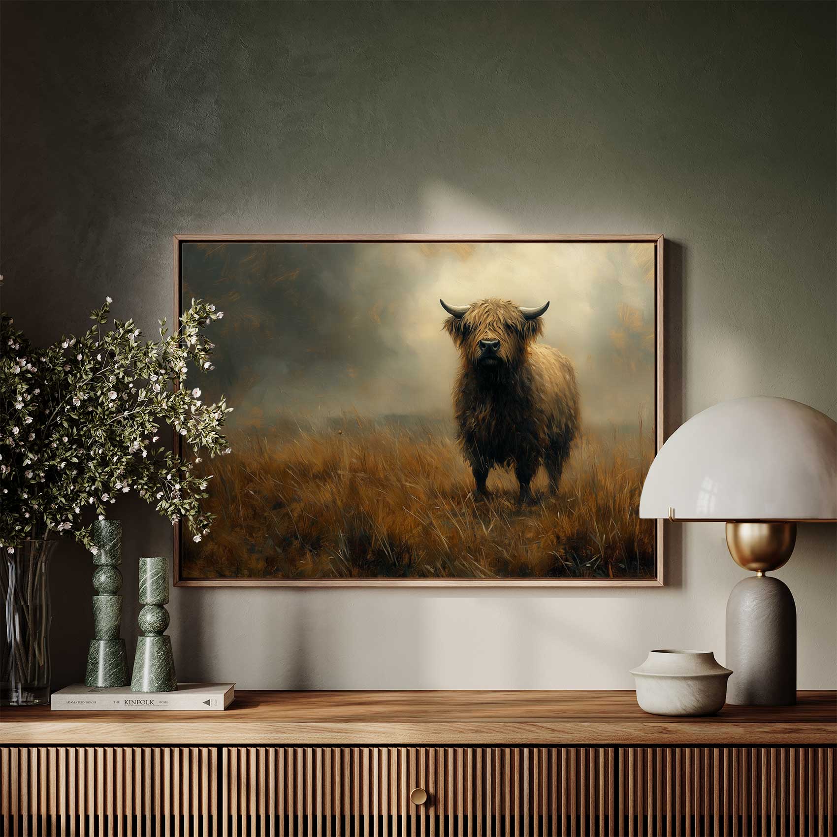 Realistisch schilderij van een Schotse hooglander - Afbeelding 7