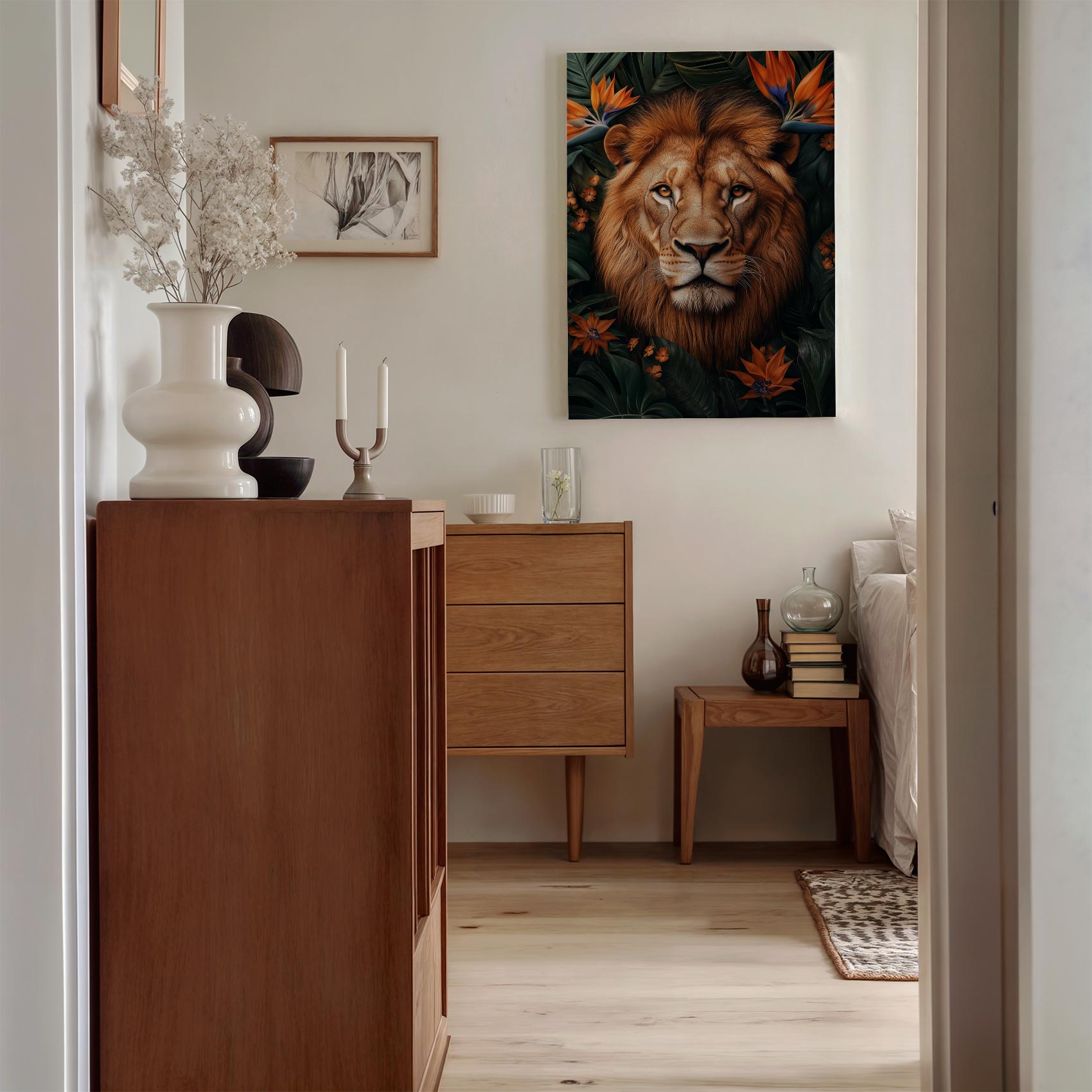 Majestueuze leeuw in bloemenbos - Afbeelding 8