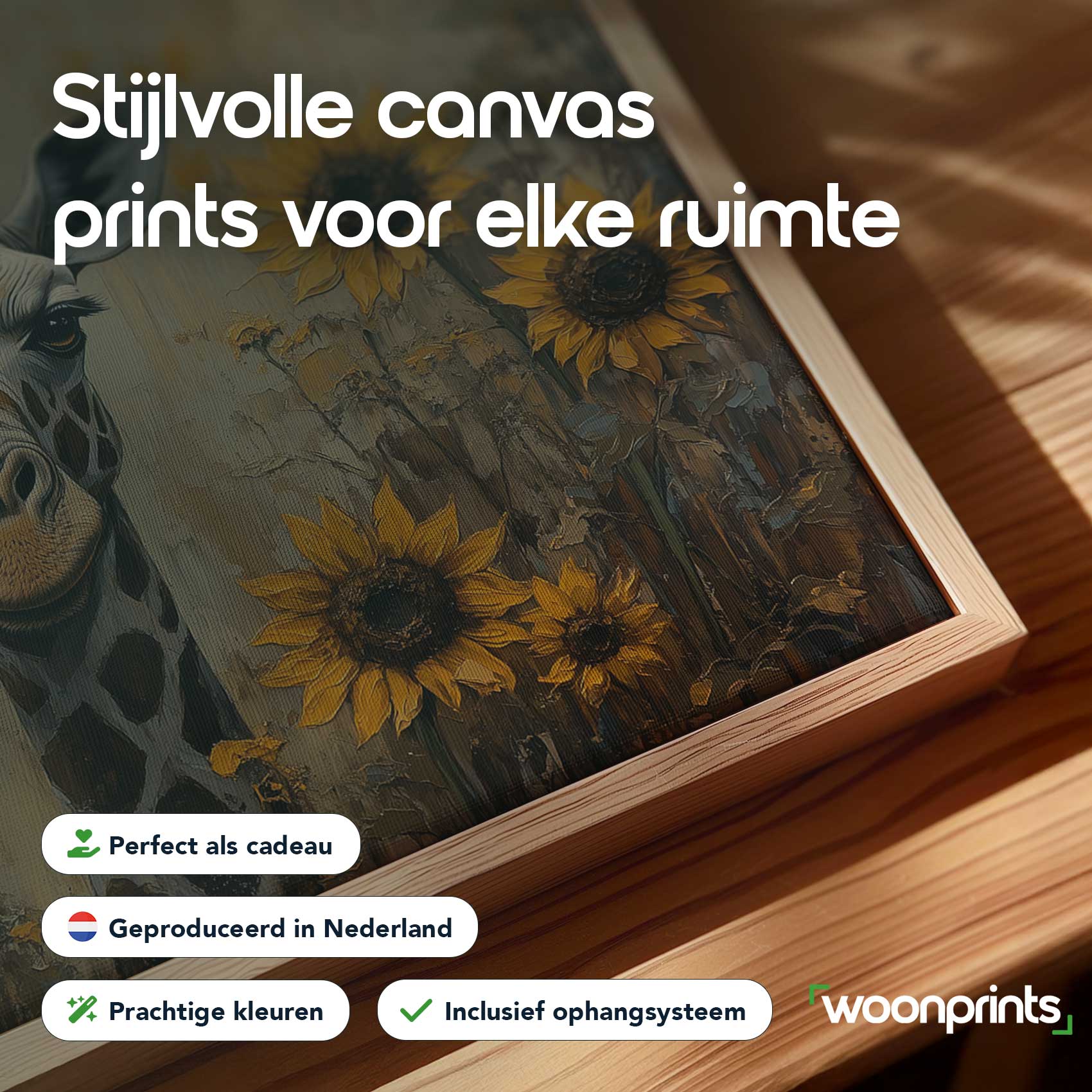 Vrolijke giraf tussen gele bloemen - Afbeelding 4