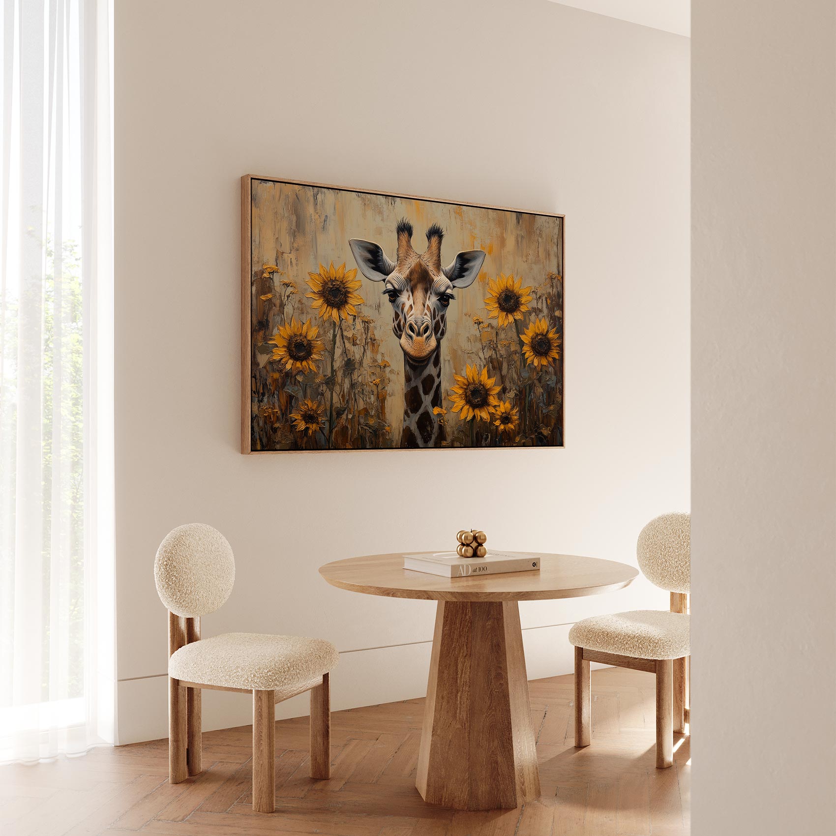 Vrolijke giraf tussen gele bloemen - Afbeelding 5