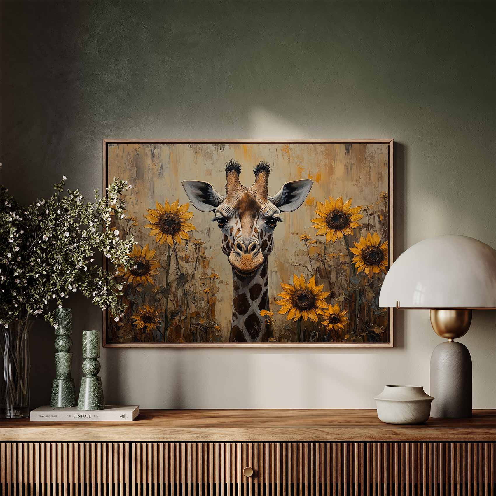 Vrolijke giraf tussen gele bloemen - Afbeelding 7