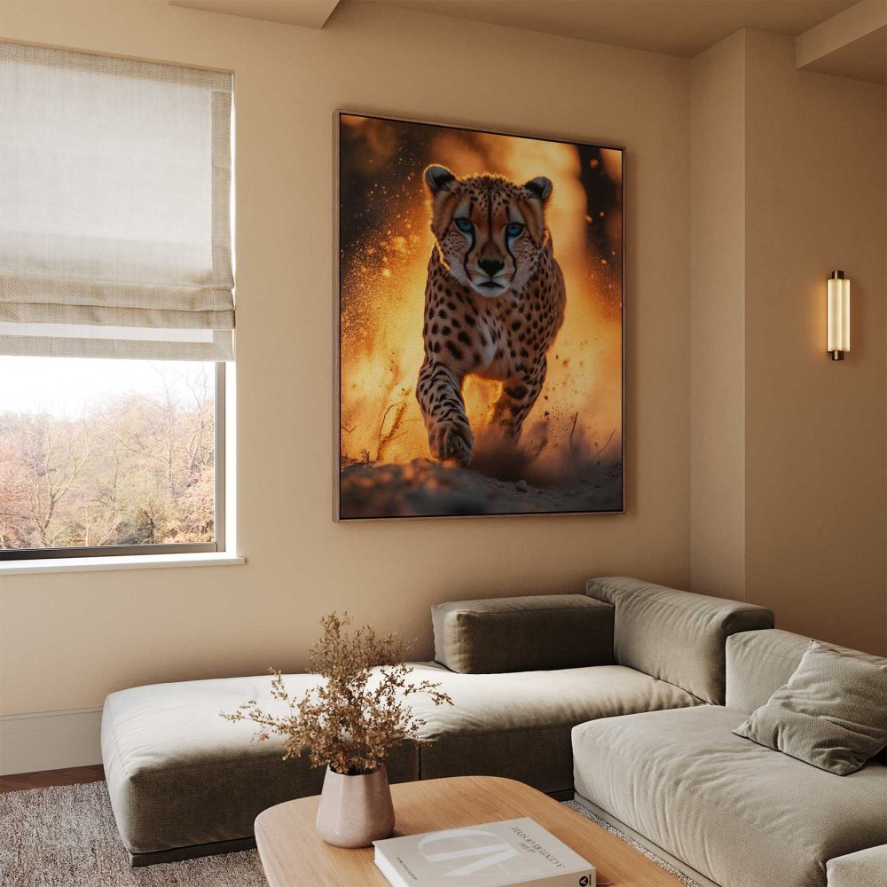 Alternative view of Snelle cheetah in actie