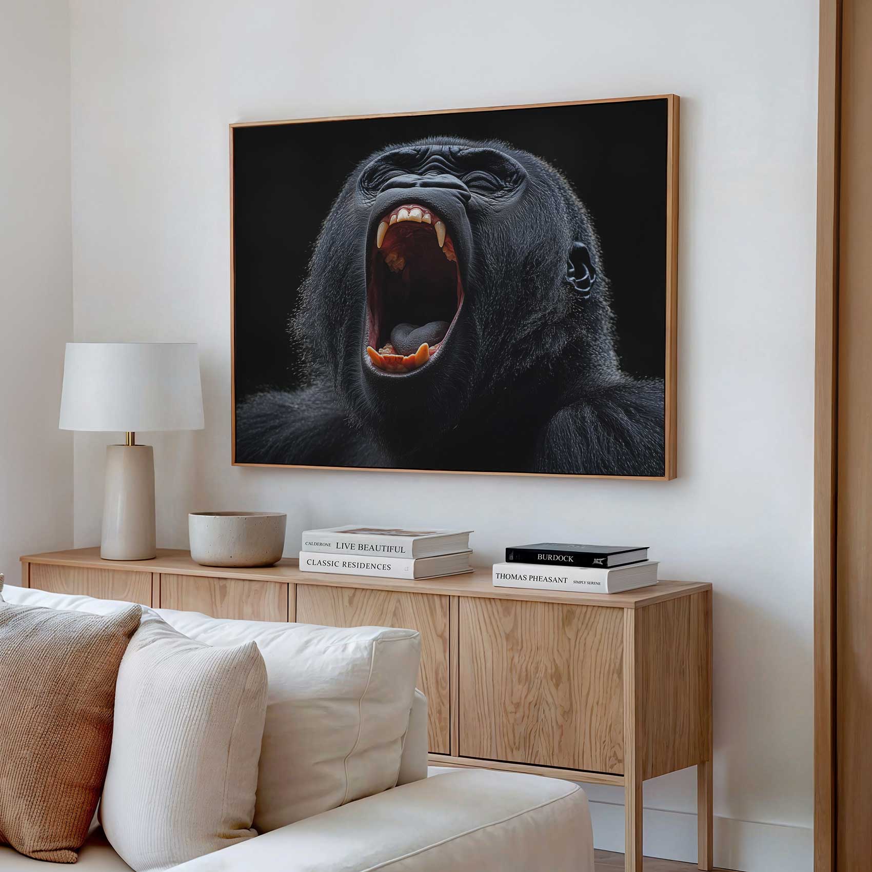 Woeste gorilla met opengesperde bek - Afbeelding 2