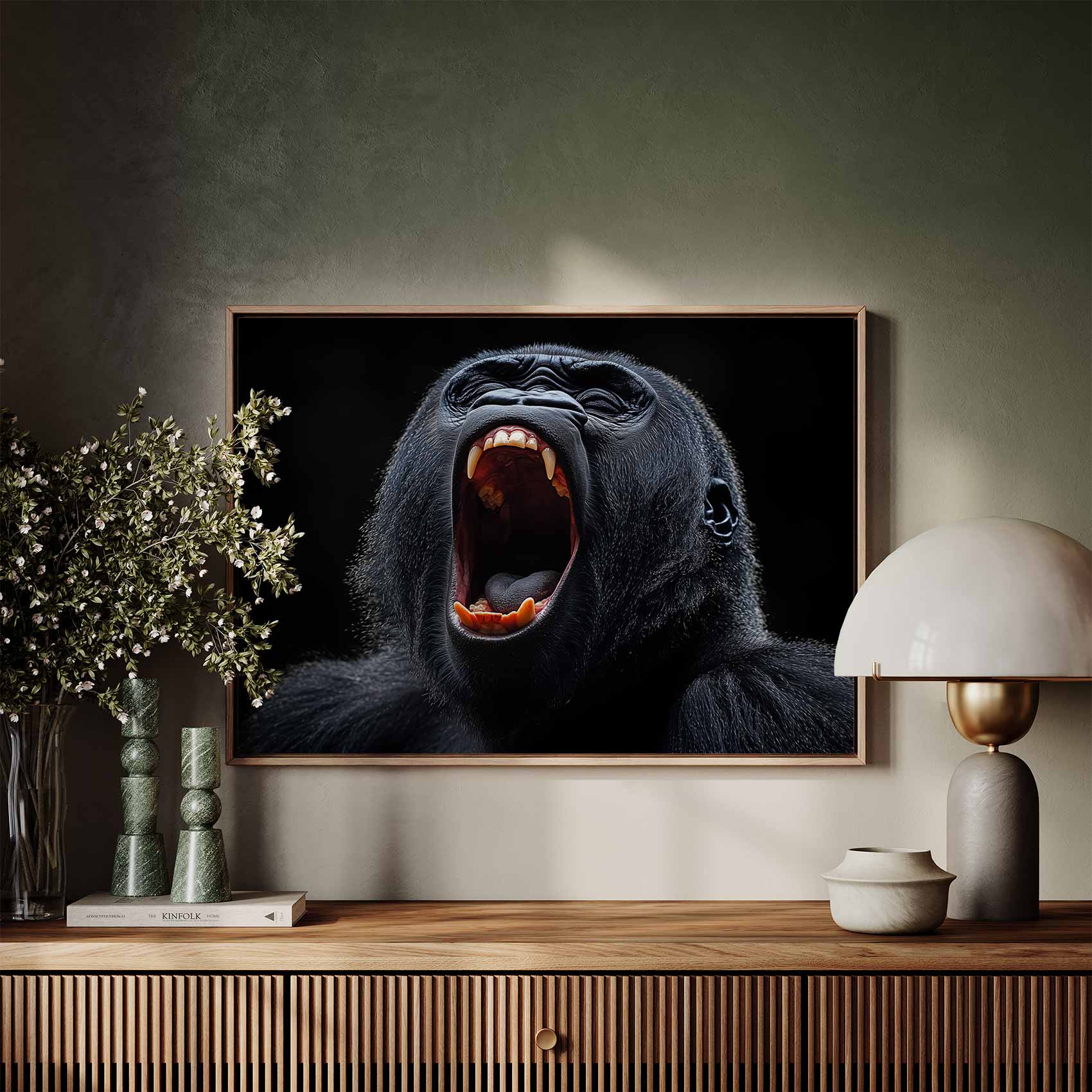 Woeste gorilla met opengesperde bek - Afbeelding 7