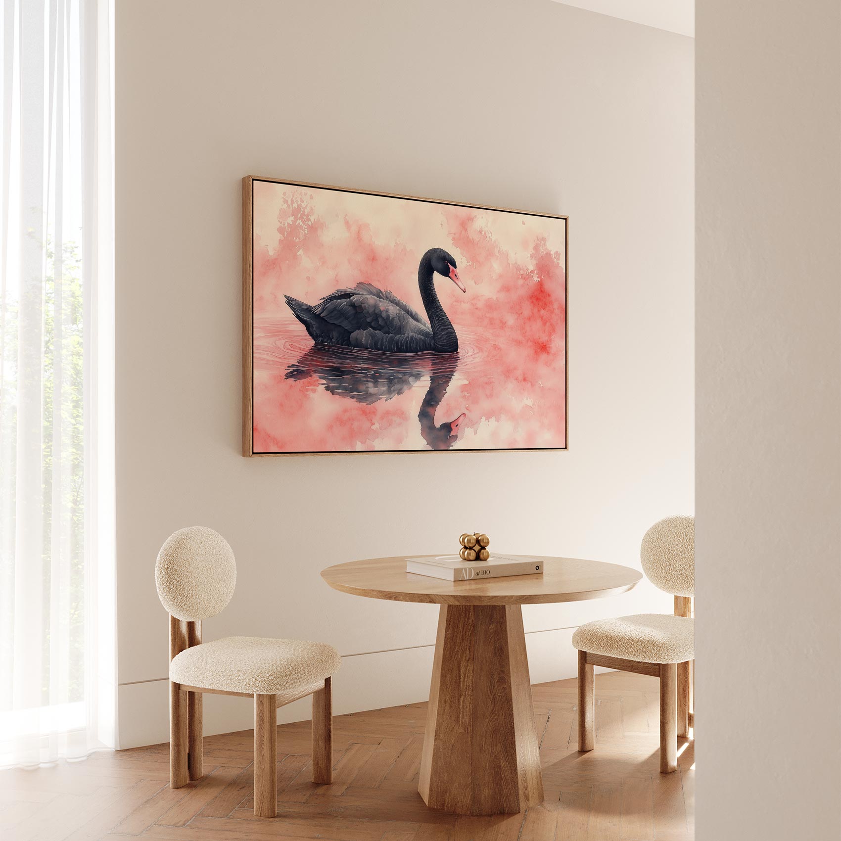Zwarte zwaan in roze rust - Afbeelding 4