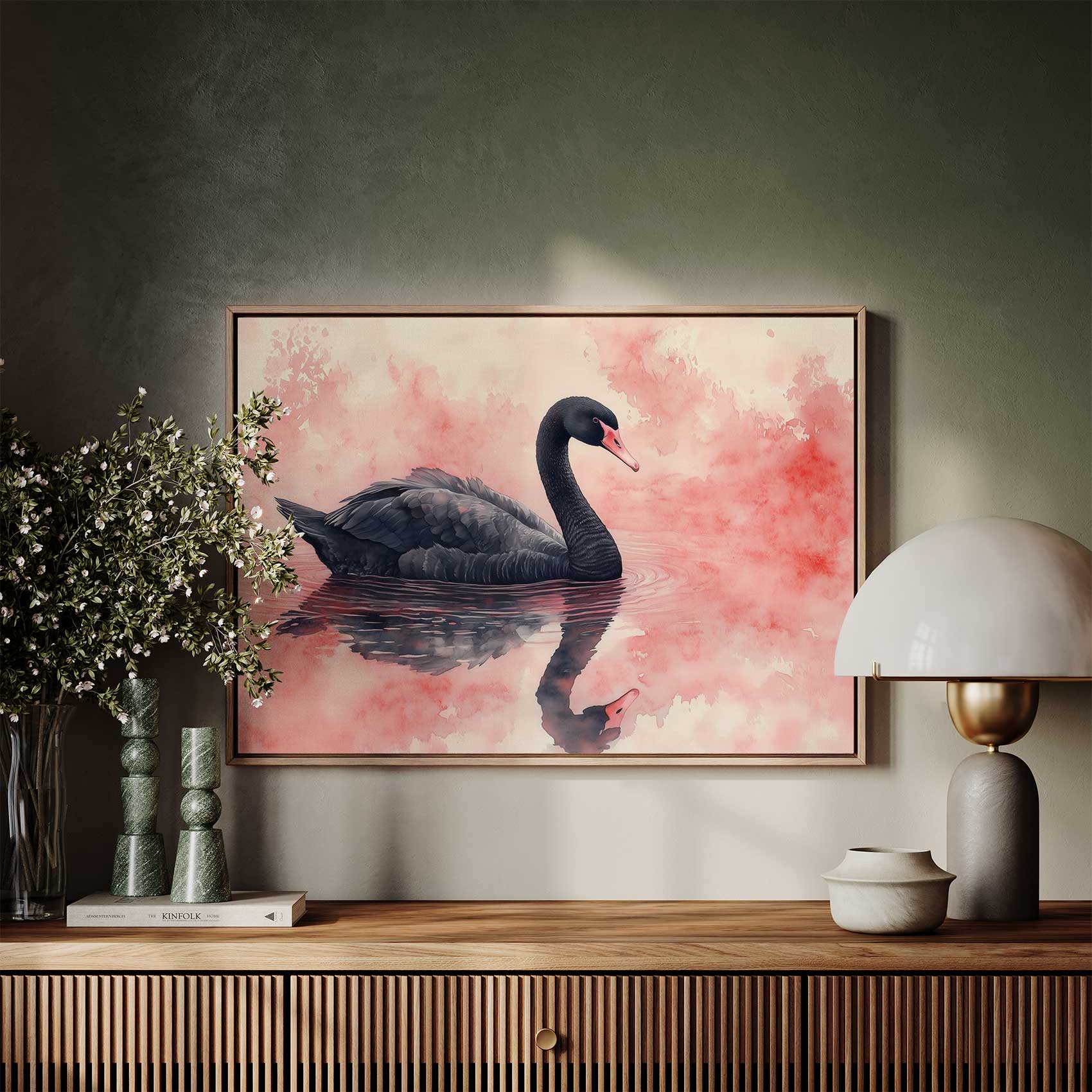 Zwarte zwaan in roze rust - Afbeelding 6