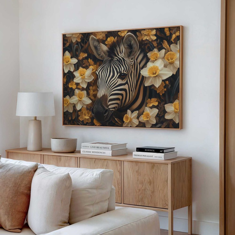 Alternative view of Artistieke zebra met bloemen