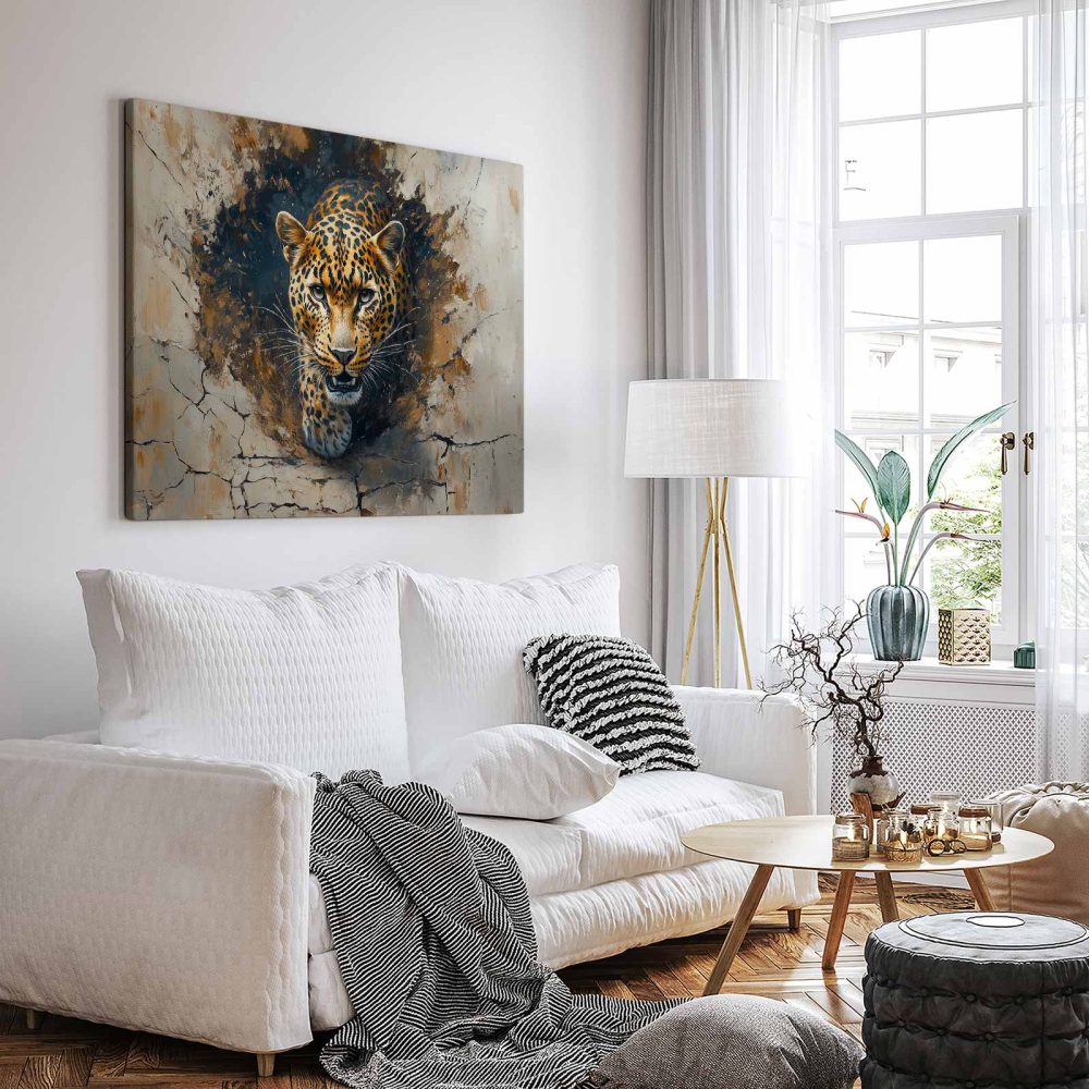 Alternative view of Alert luipaard in rotsspleet