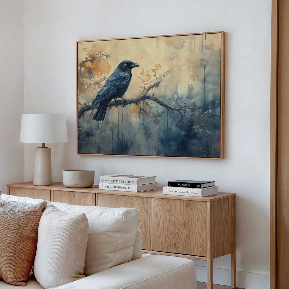 Alternative view of Dromerige zwarte vogeltekening