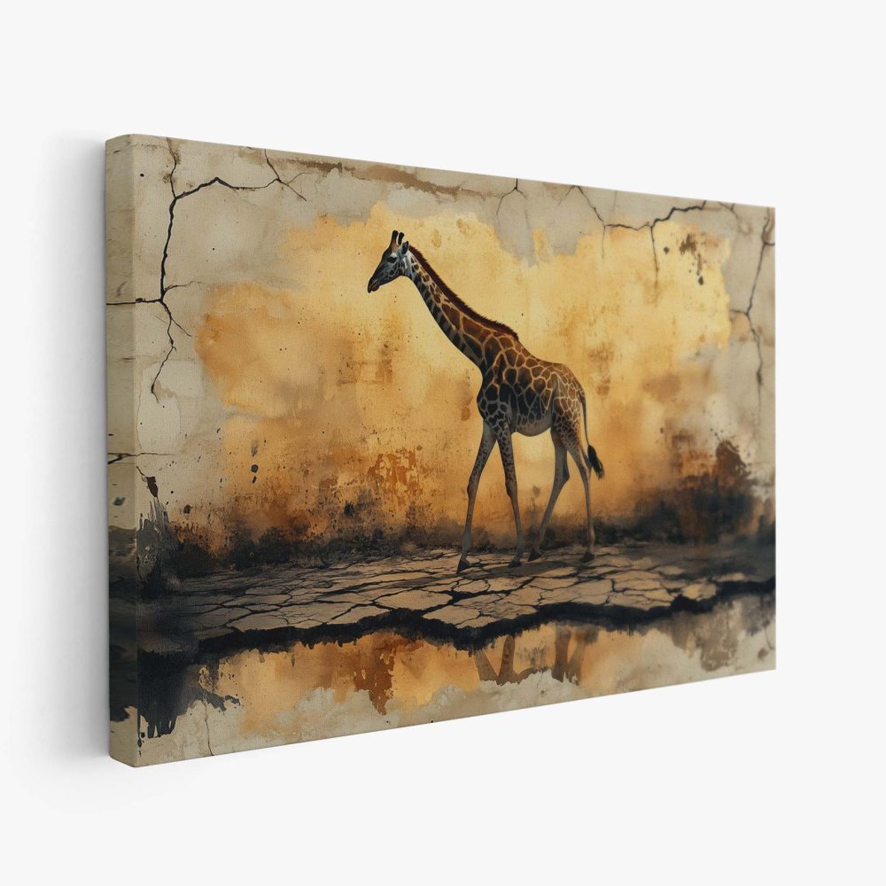 Eenzame giraf in woestijn