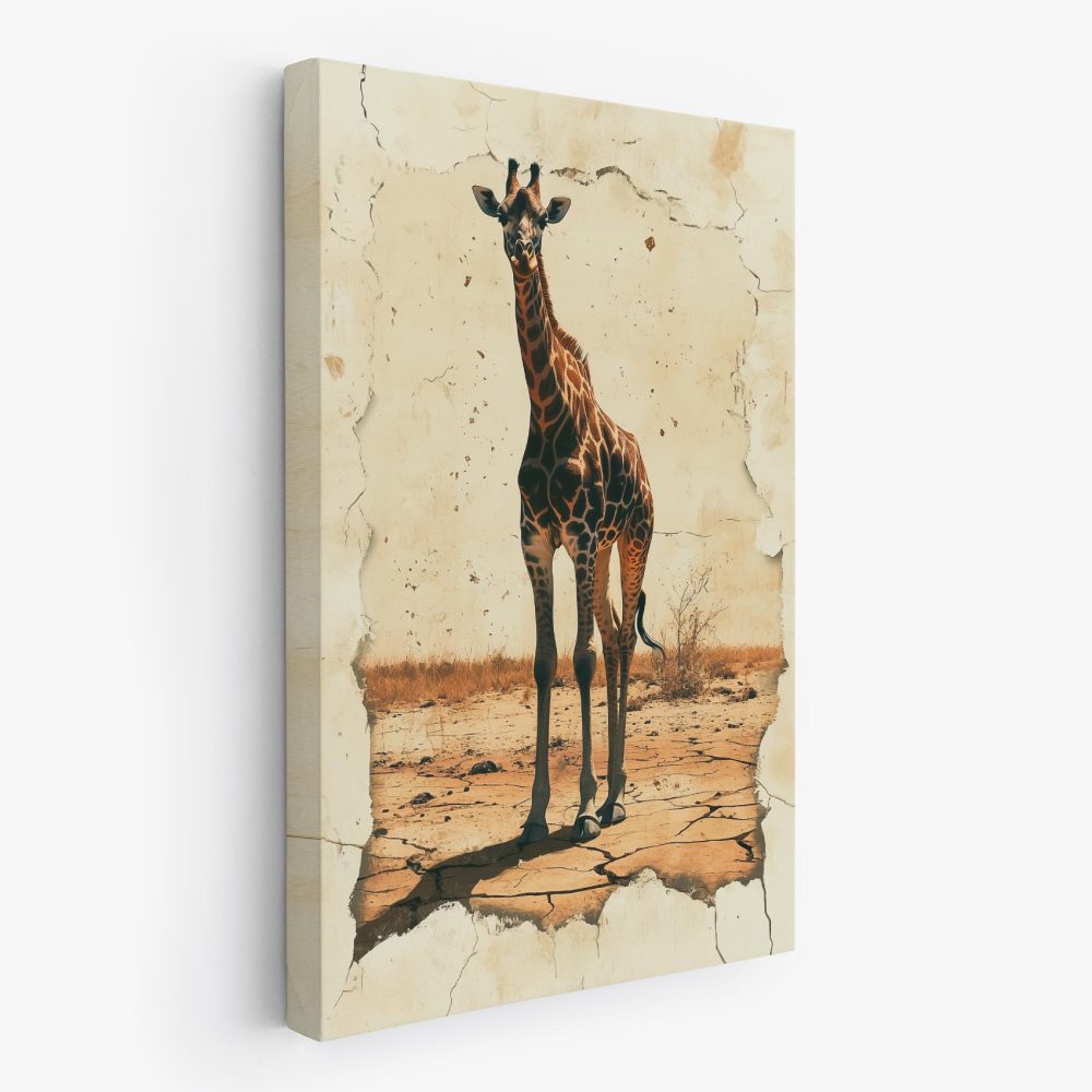 Giraf in droog landschap