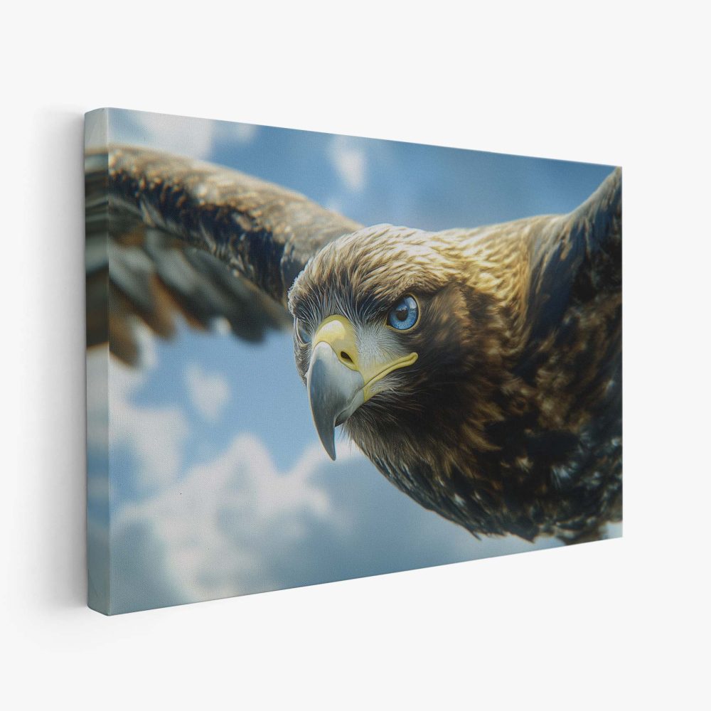 Adelaar zwevend door wolken