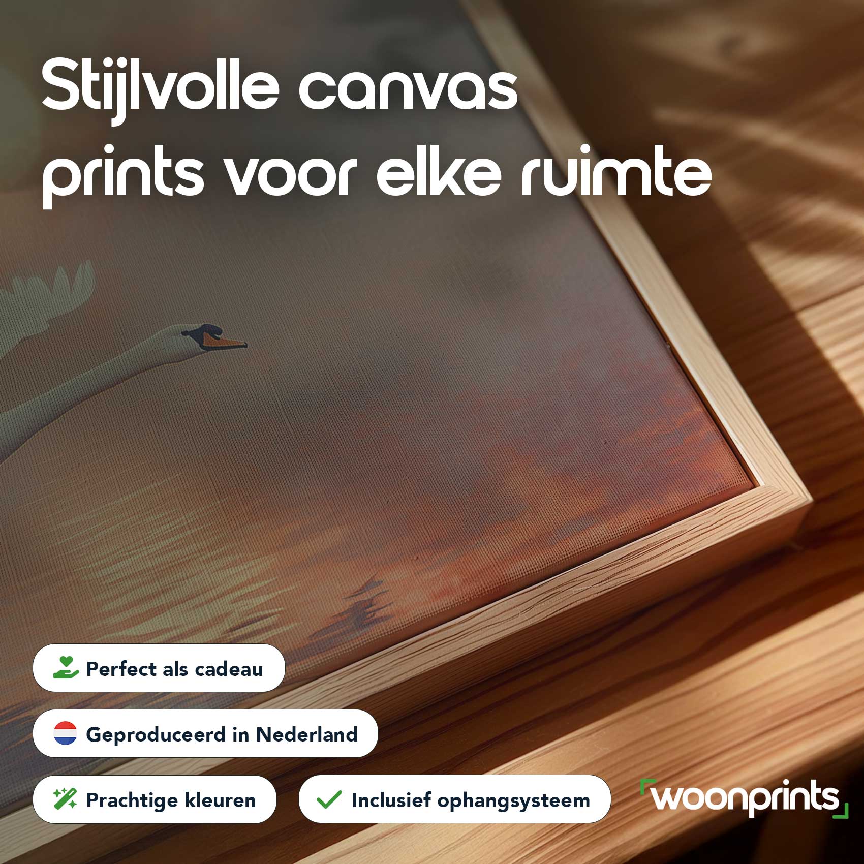 Zwanenvlucht bij Zonsondergang - Afbeelding 4