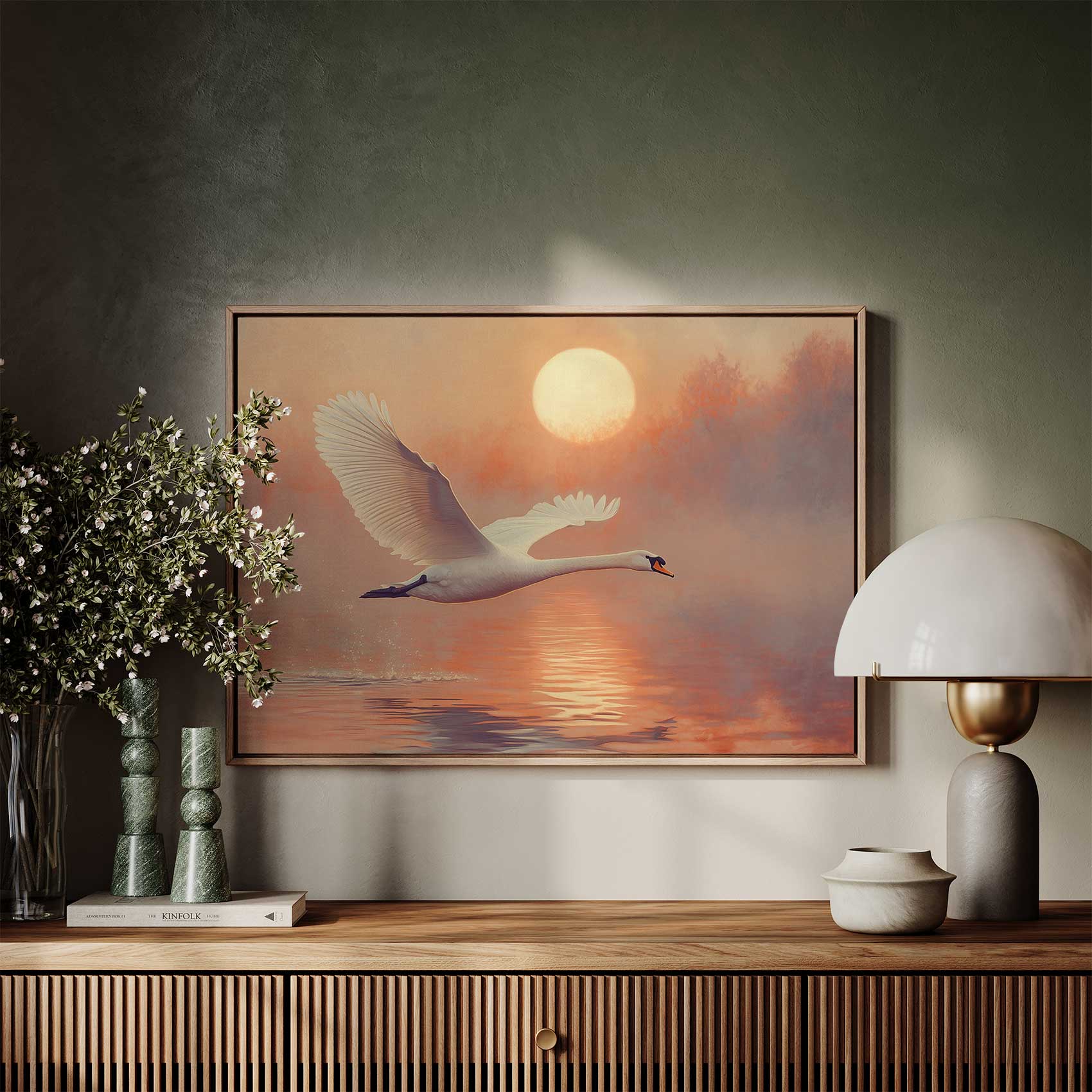 Zwanenvlucht bij Zonsondergang - Afbeelding 7
