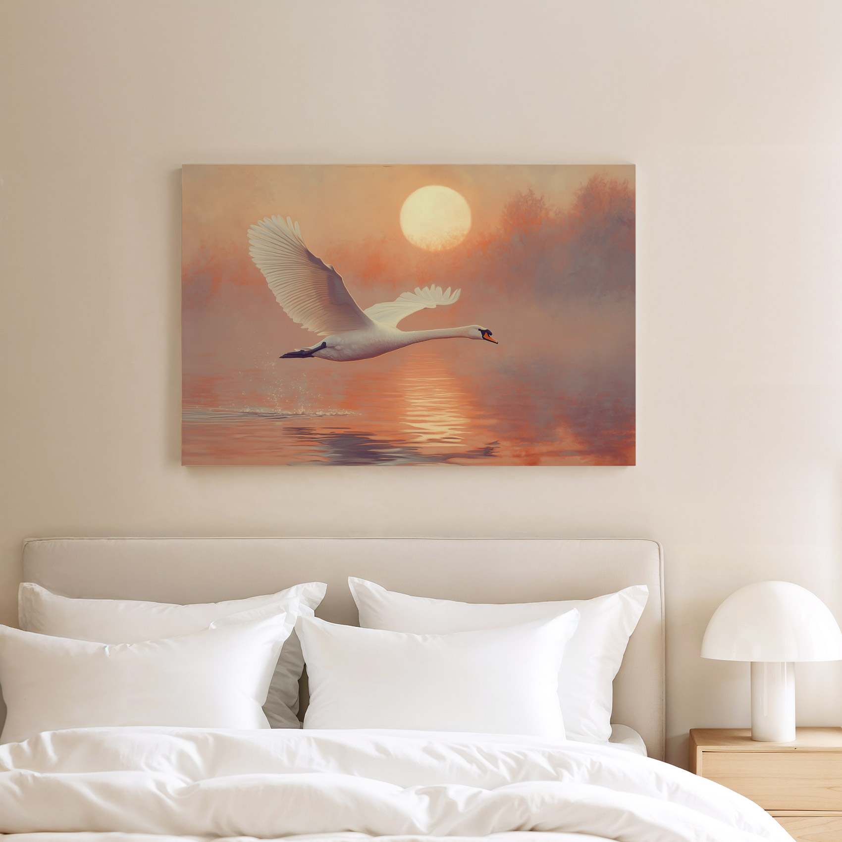 Zwanenvlucht bij Zonsondergang - Afbeelding 8