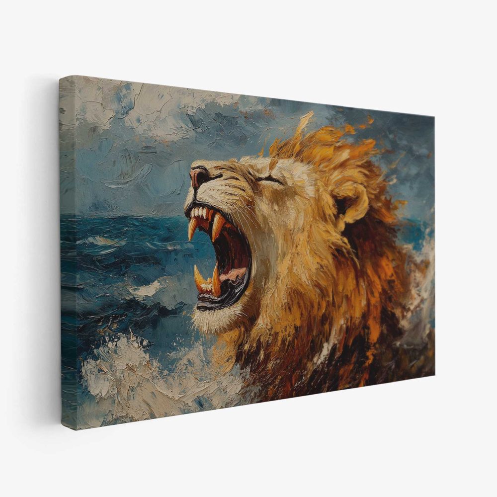 Impressionistische brullende leeuw